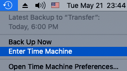 Emptied Trash on Mac Enter Time Machine