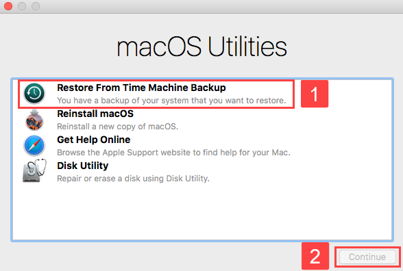 data recovery from a Time Machine backup on a MacBook