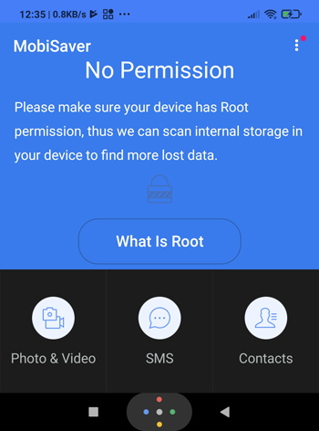 EaseUS Data Recovery MobiSaver mobile version's interface