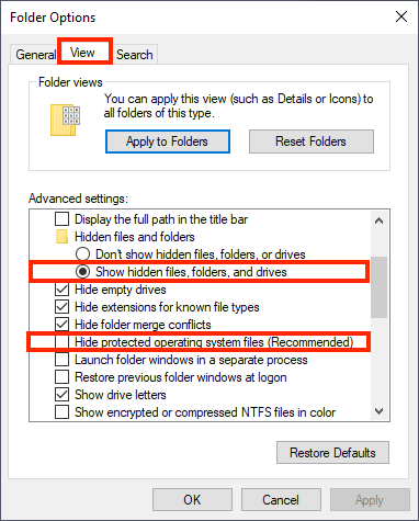 Windows Folder Options