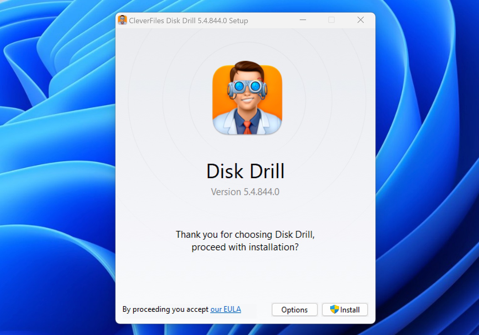 Disk Drill installation in windows