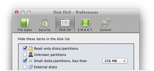 Select the disk to recover lost data