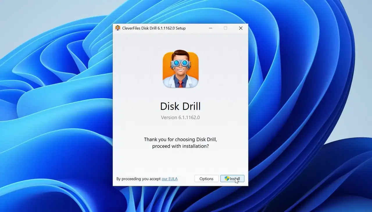 install disk drill windows process