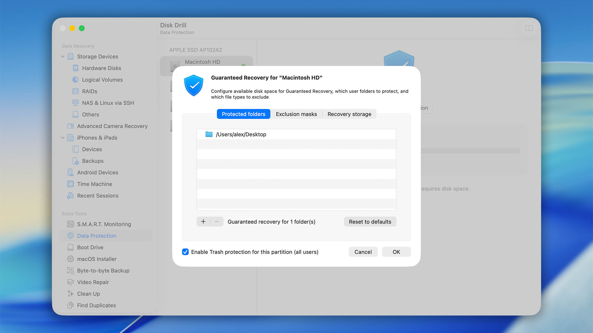 configure data protection disk drill macos step 4