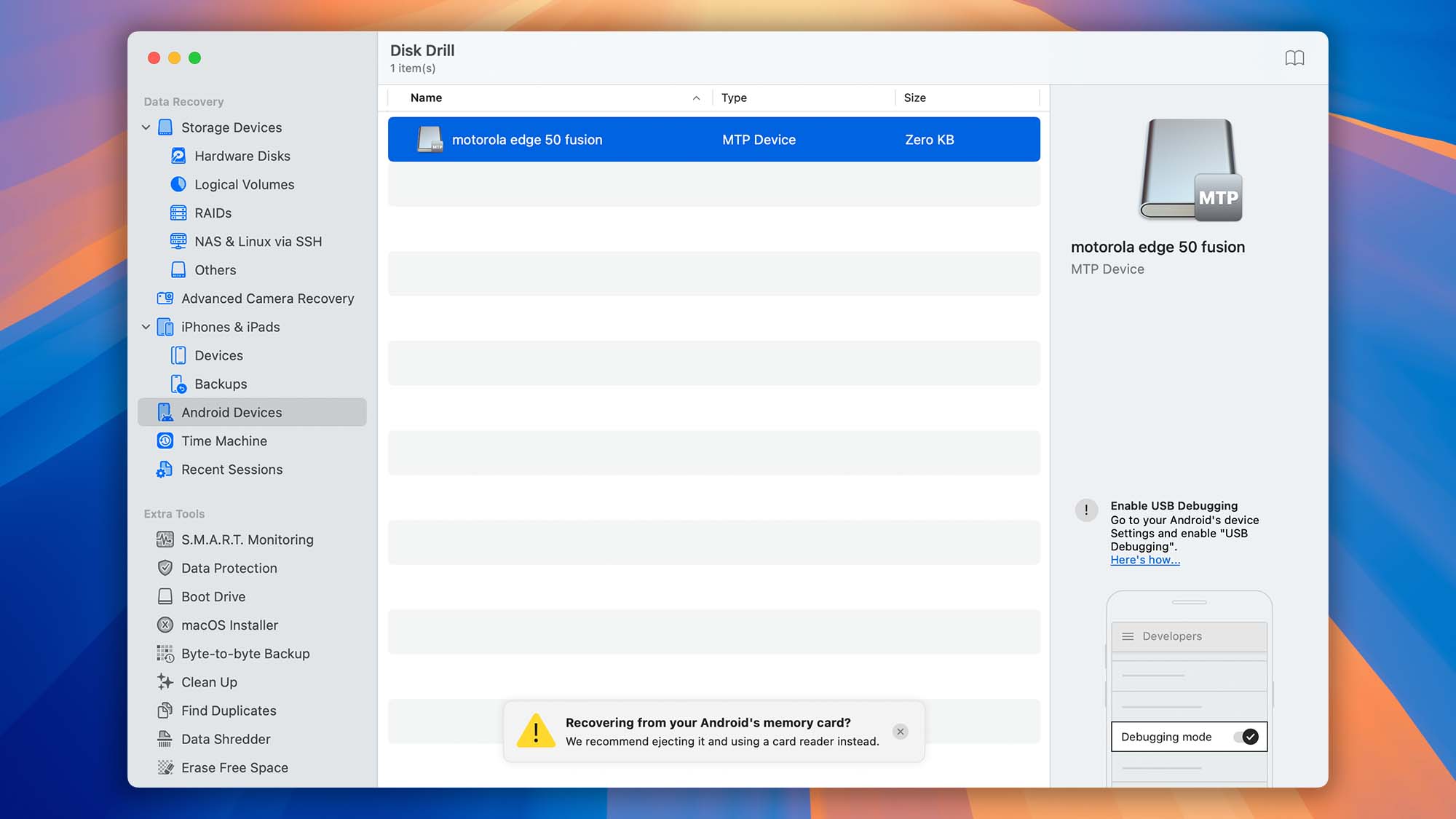 disk drill mac android recovery step 01