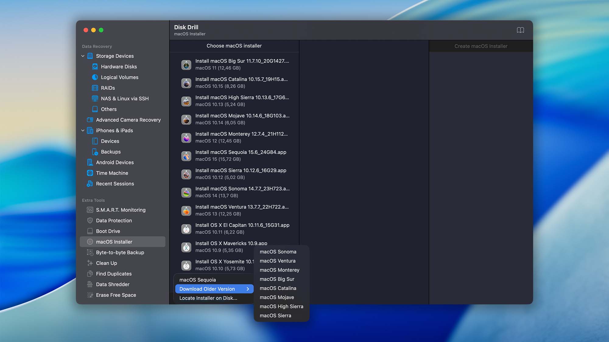 install old versions of macos with disk drill step 01