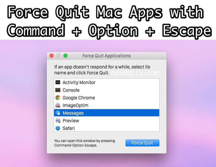 How to force quit an app or a program on Mac OS X