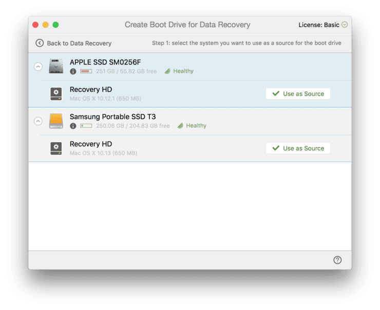 Boot drive for data recovery