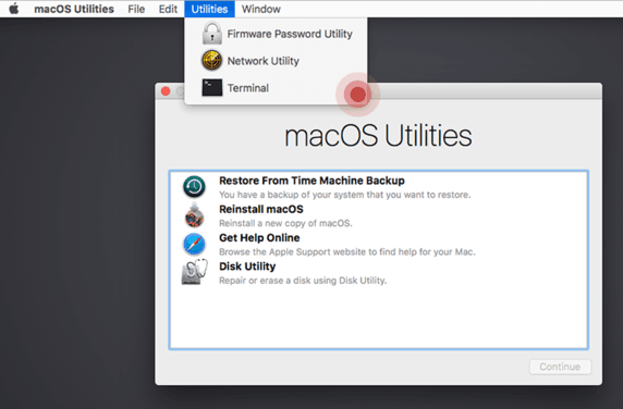 Boot in macOS Recovery Modus