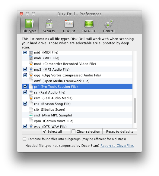 PTF files recovery Mac