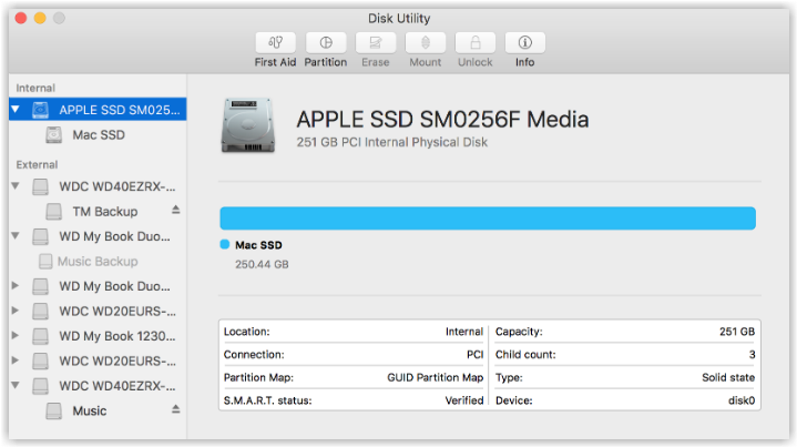 findimg disk utilities macbook pro