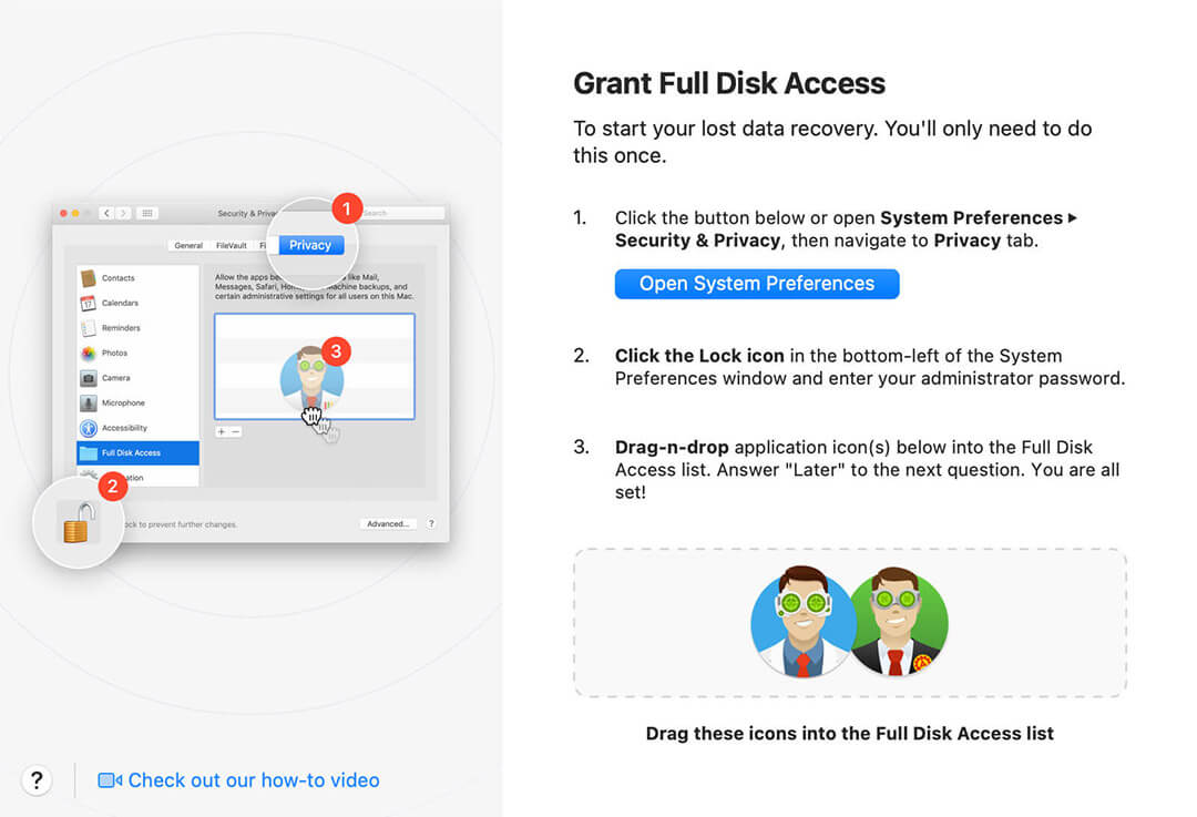 disk drill grant full disk access