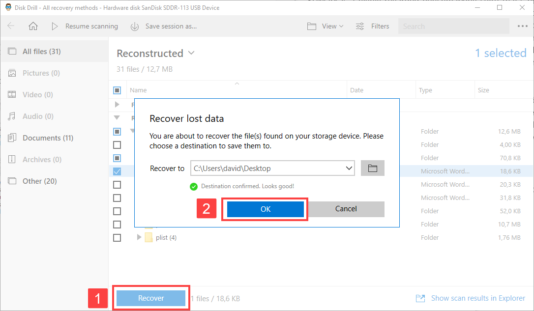 Recover your files from Sandisk