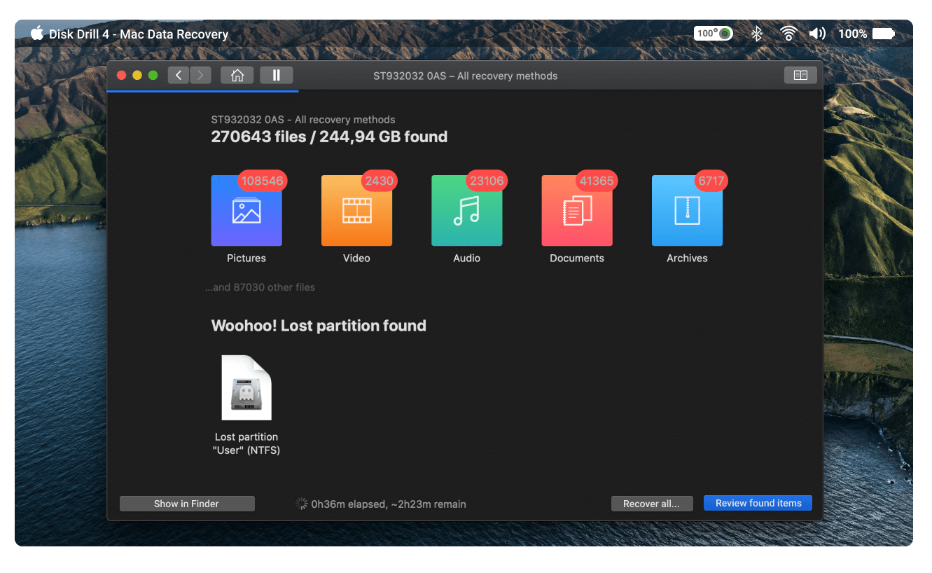 Disk Drill 4 for Mac - Data Recovery in Progress