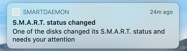 disk drill notification about disk heath