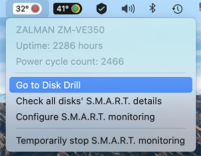 go to disk drill to monitor drive heath