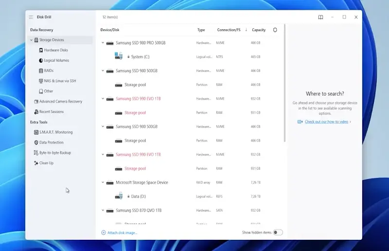 create byte to byte backup disk drill windows
