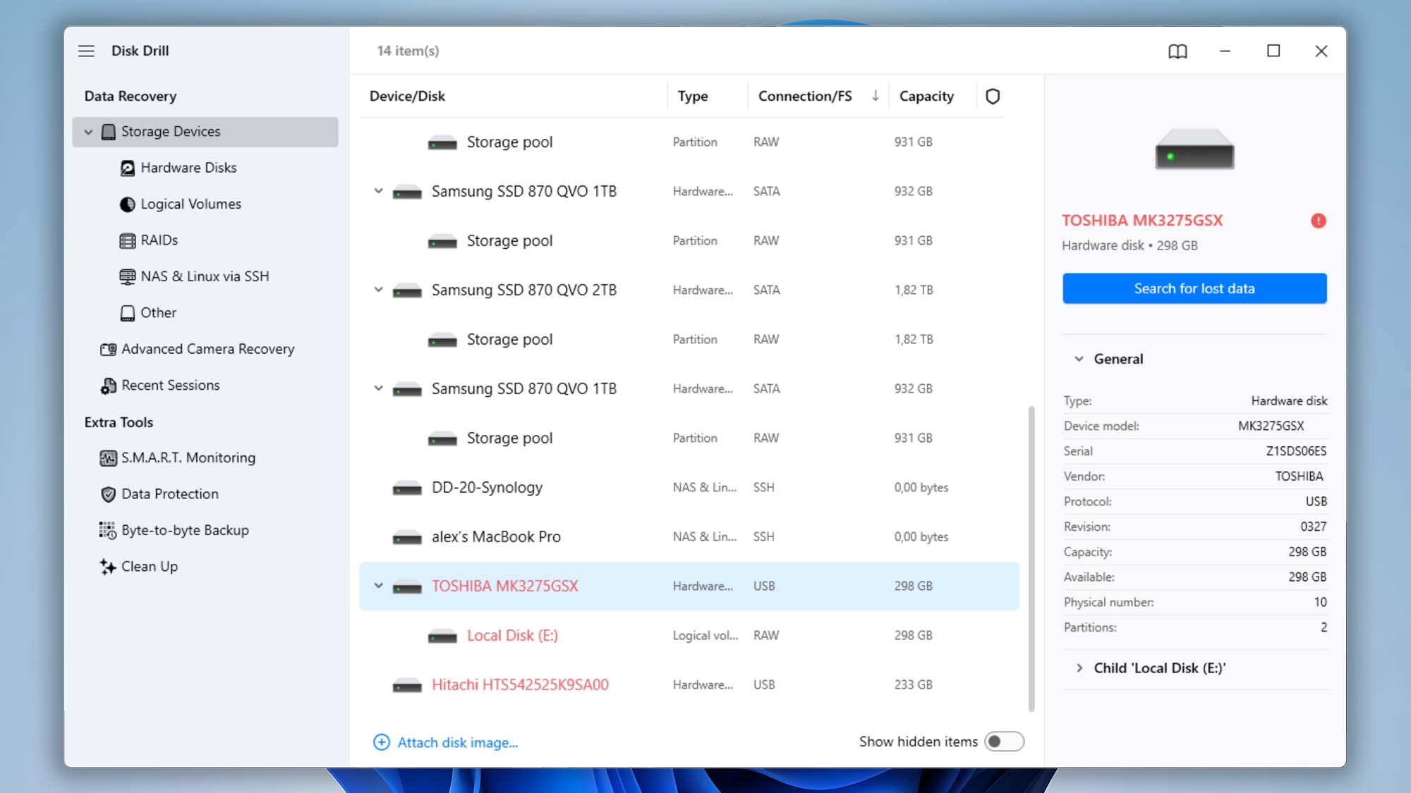 disk drill windows backup module