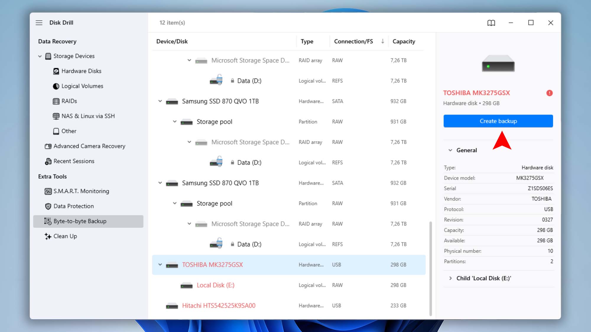 disk drill windows create backup