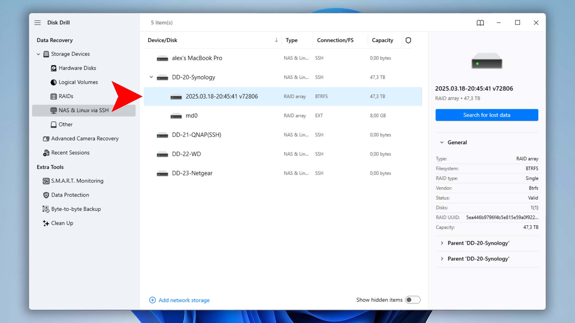 recover data from nas with disk drill step 21