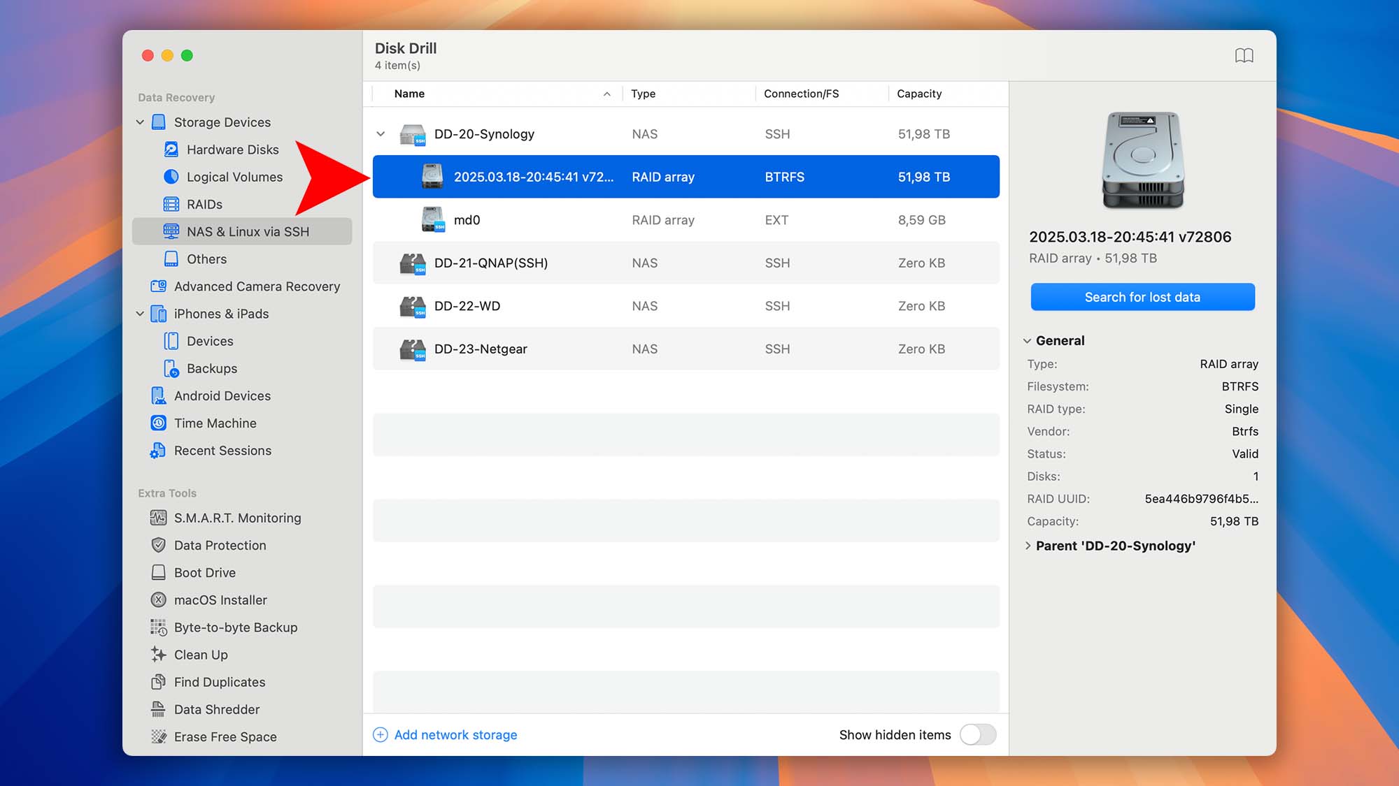 recover data from nas with disk drill step 22