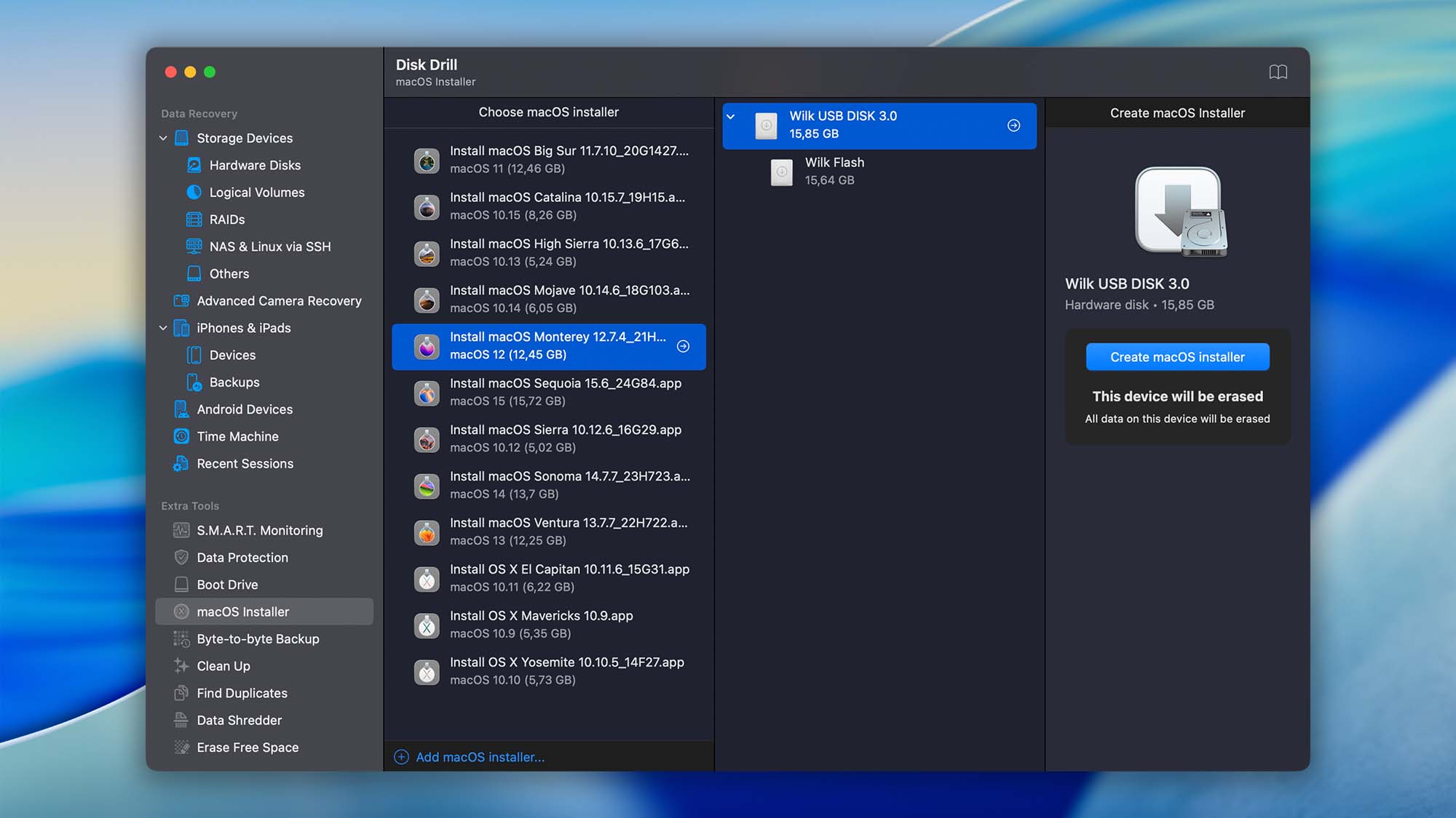 install old versions of macos with disk drill step 02