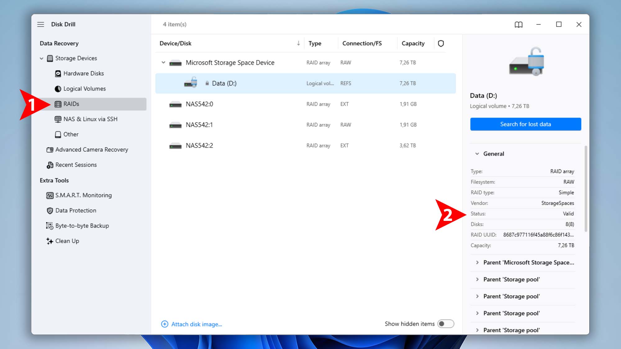 recover data from raid with disk drill step 01