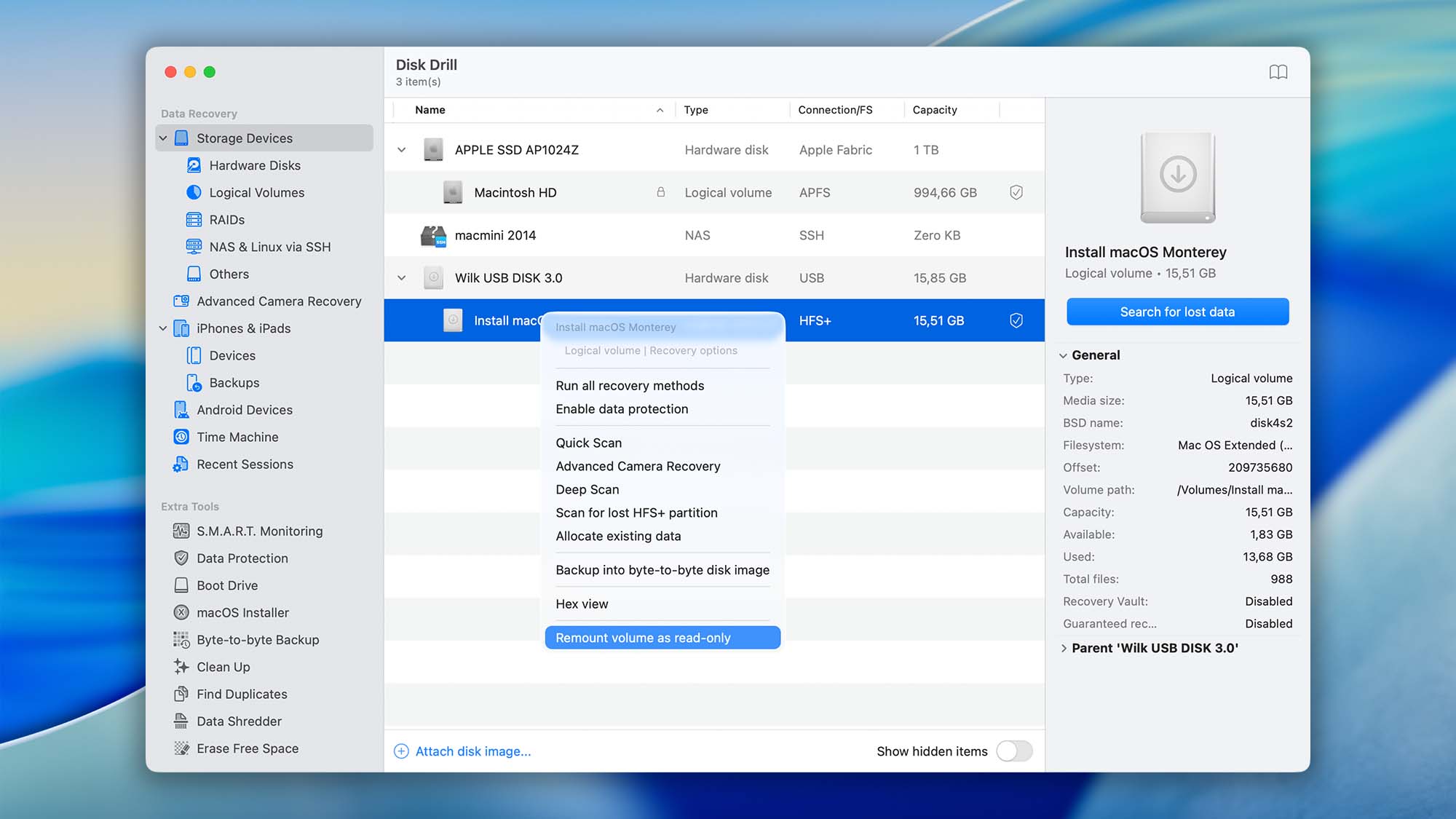 remount disks partitions in read only mode step 01