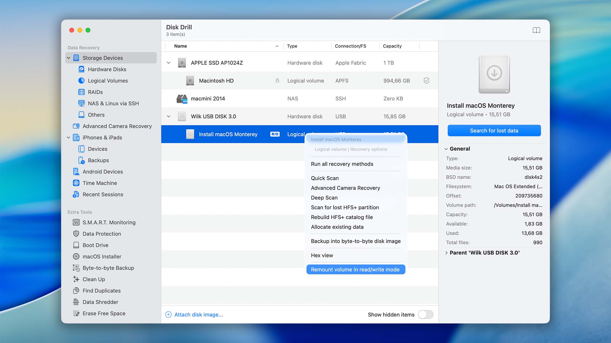 remount disks partitions in read only mode step 04