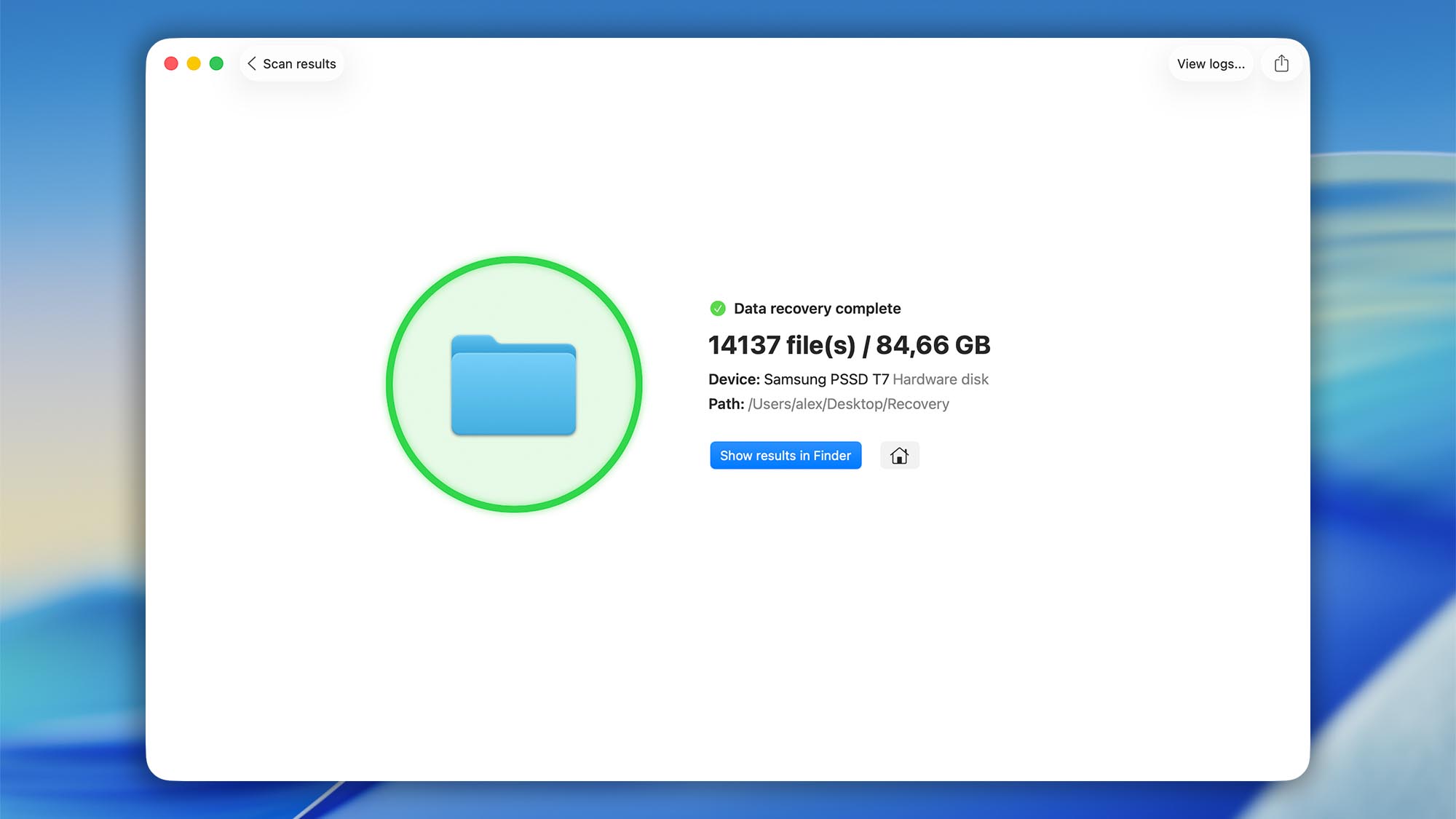 finish recovery disk drill mac