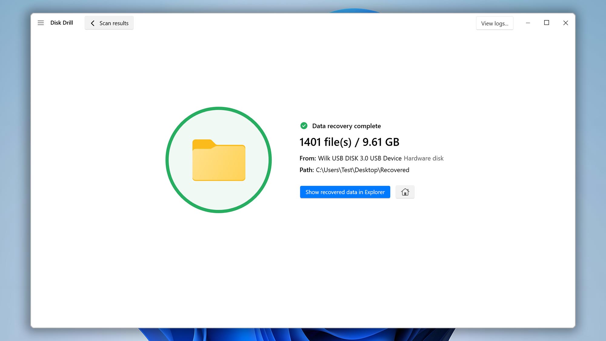 finish recovery disk drill windows