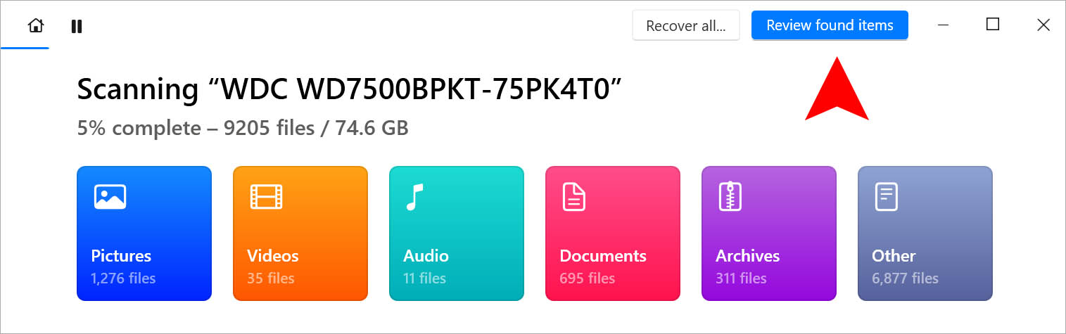 review found items disk drill mac