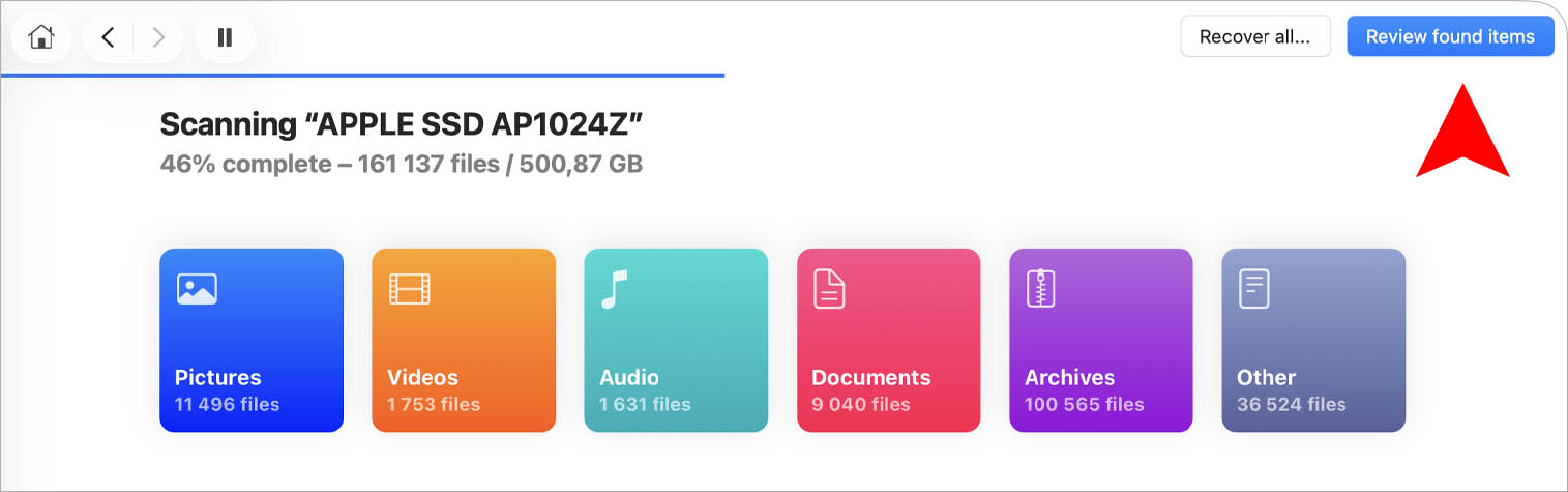 review found items disk drill windows