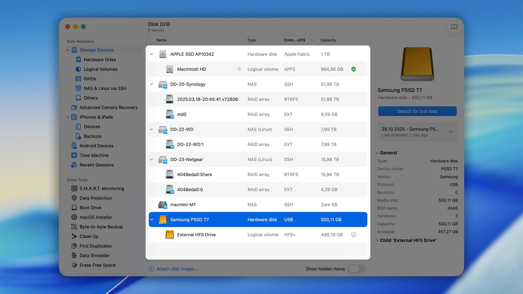 select disk to scan disk drill mac
