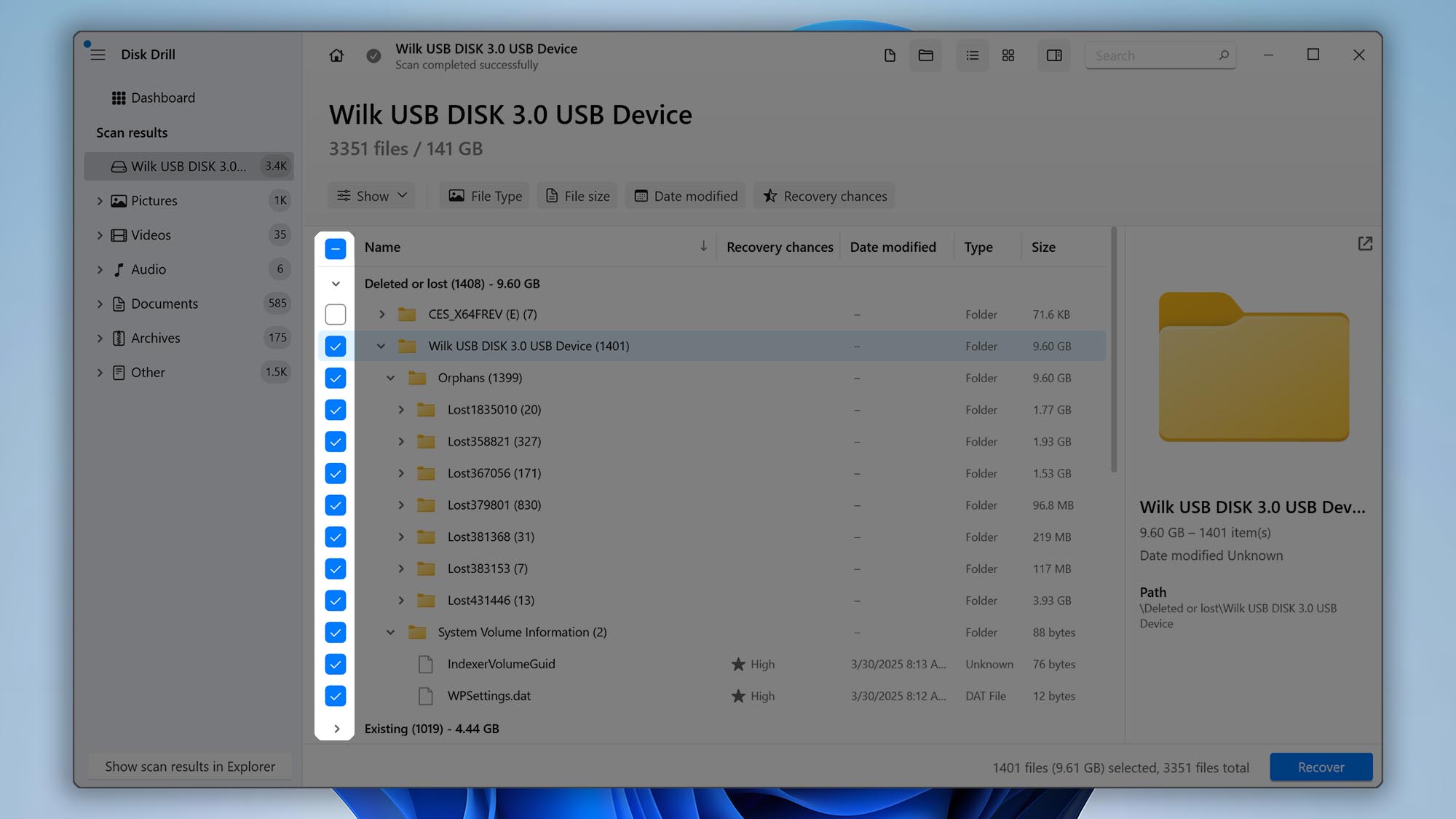 select files to recover disk drill windows