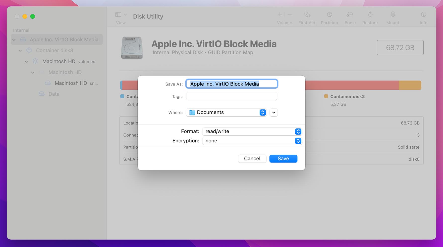 create disk image with disk utility in older macos