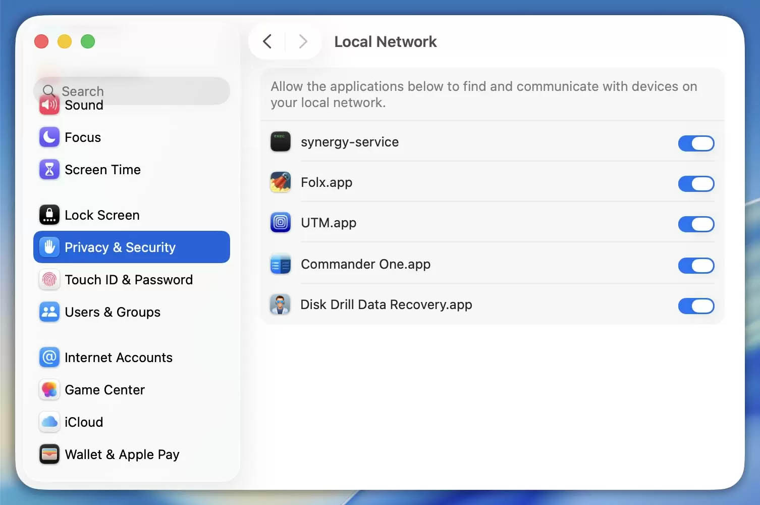 grant network access to Disk Drill Data Recovery