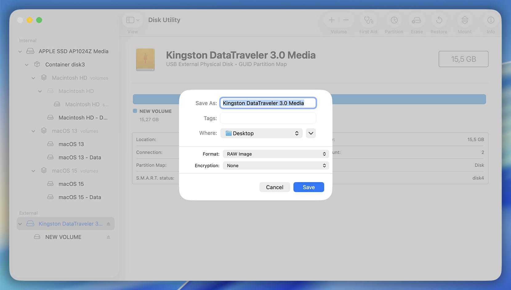 create disk image with disk utility
