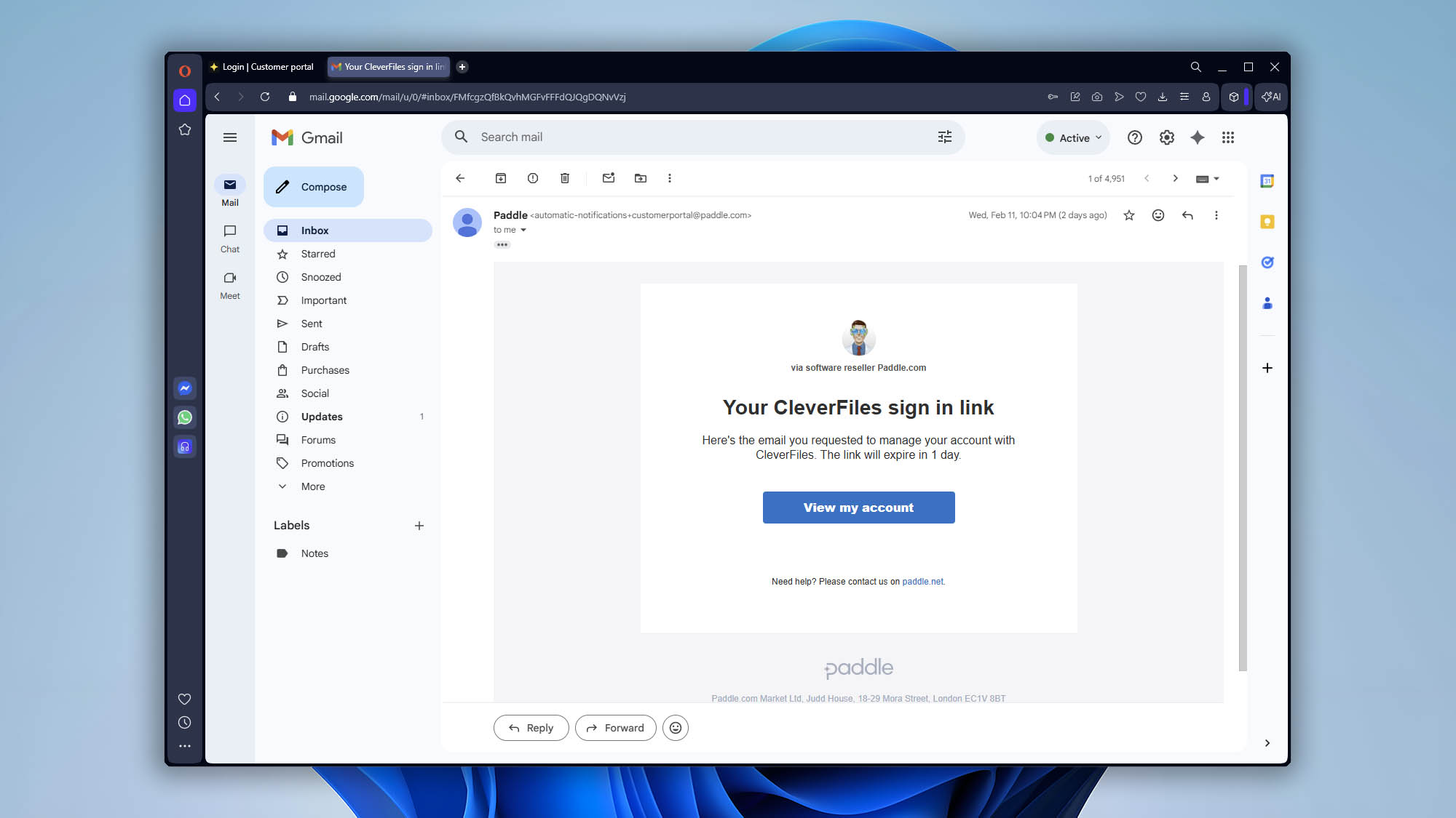 paddle secure login link