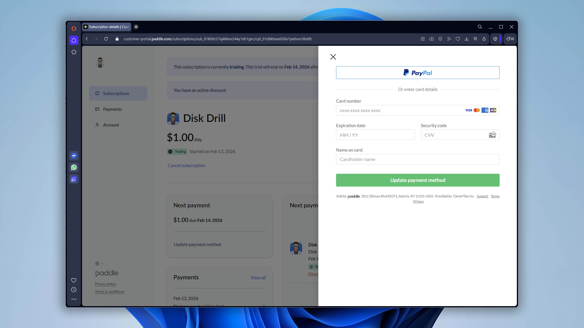 update payment method