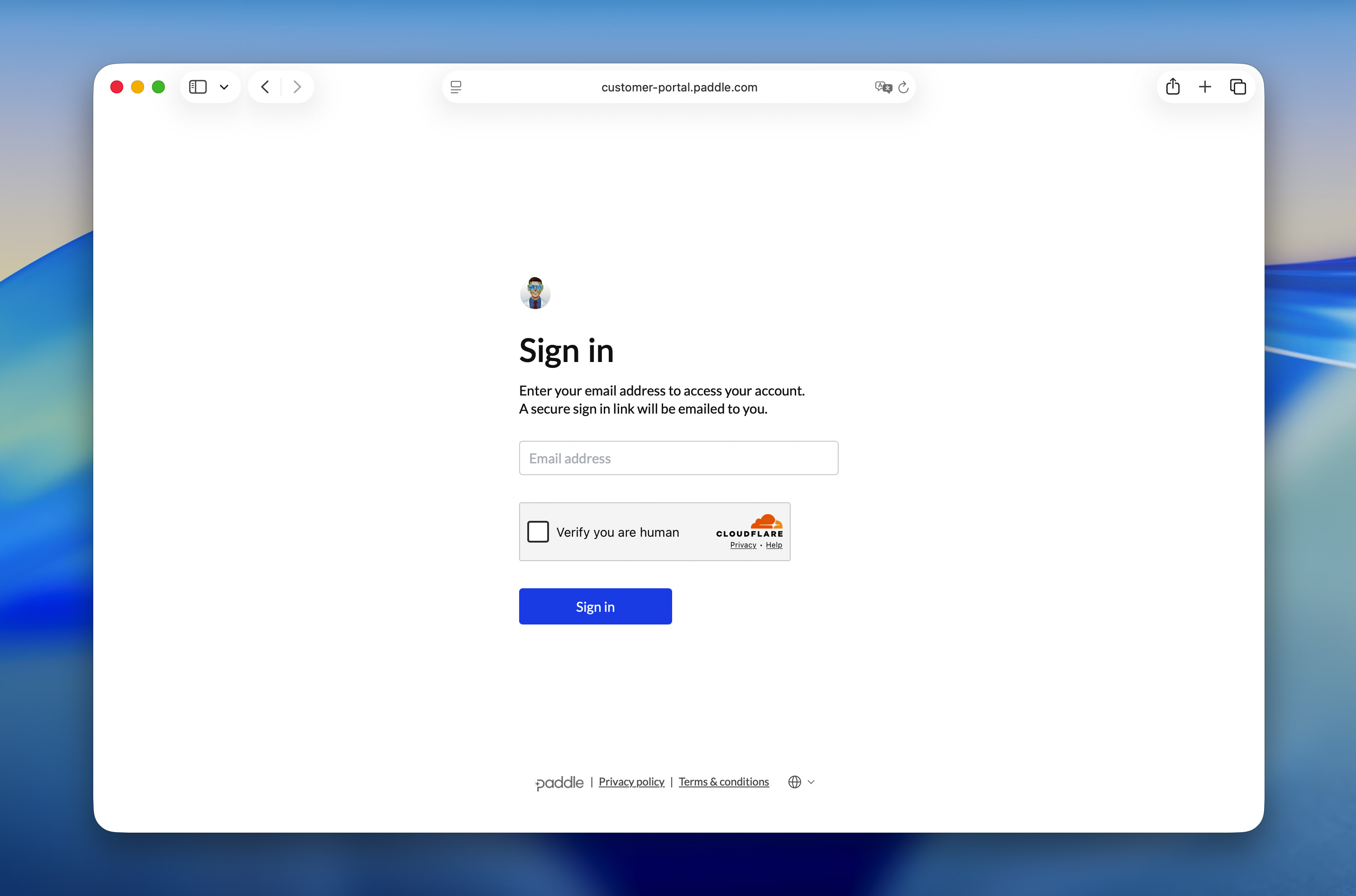 Customer Portal email field