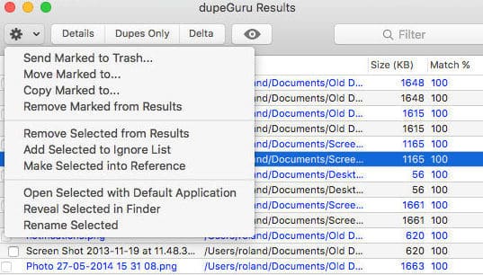 重複的文件查找器macOS