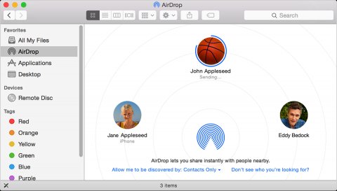 Sending files over AirDrop