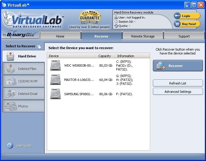 virtuallab data recovery