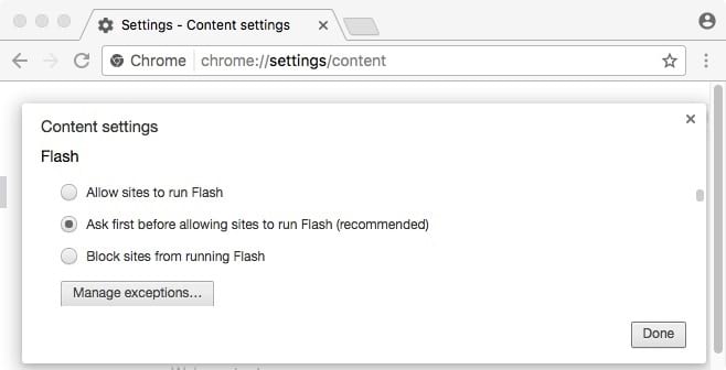 enable flash on mac chrome