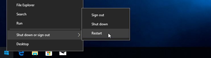 windows 10 restart