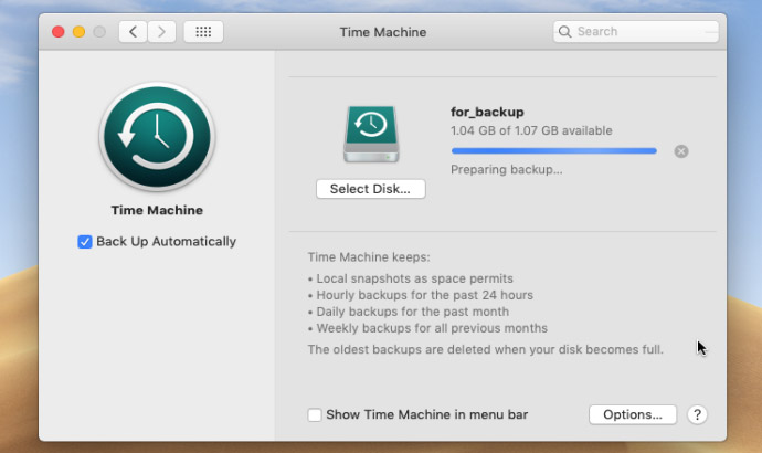 backup my Mac with time machine
