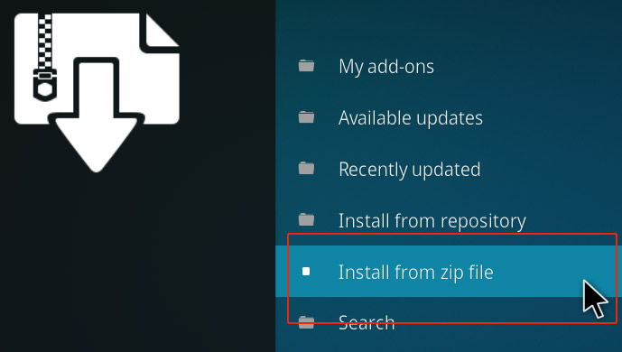 kodi install from zip file