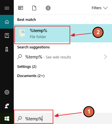 clear temp files windows 10