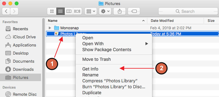 change system photo library mac